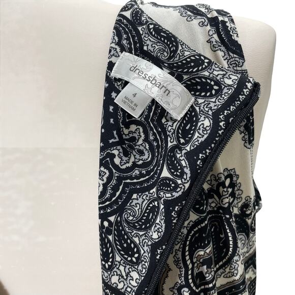 Dressbarn Y2K A-line Dress Stretch Sleeveless Paisley Print Knee-Length Size 4 - Picture 8 of 9